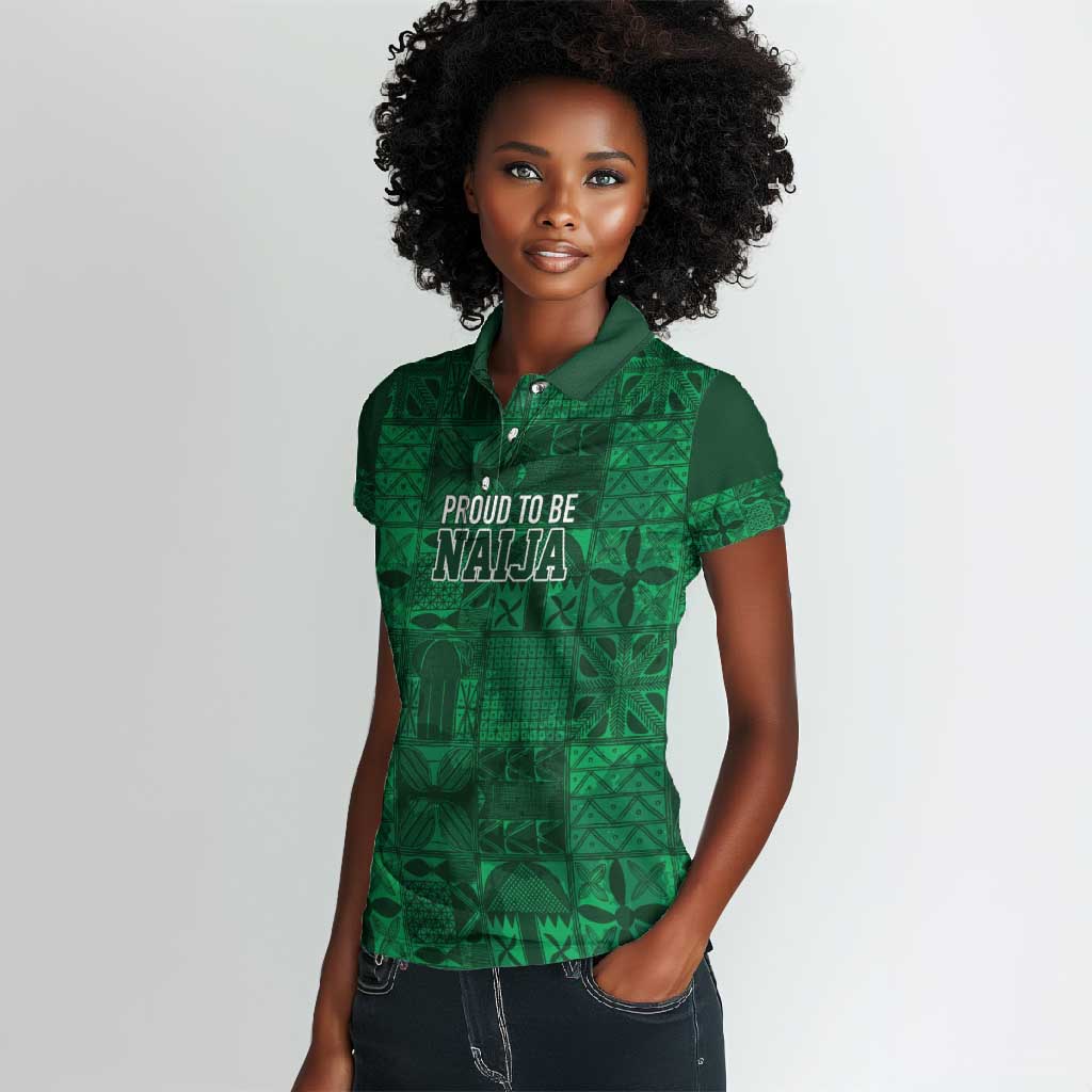 Nigeria Yoruba Adire Patterns Women Polo Shirt Proud To Be Naija
