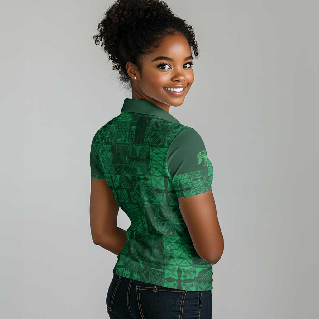 Nigeria Yoruba Adire Patterns Women Polo Shirt Proud To Be Naija