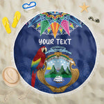 Pura Vida Costa Rica Personalized Beach Blanket Oxcart Ornate Inspired - African Pride