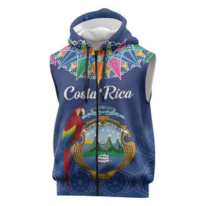 Pura Vida Costa Rica Personalized Sleeveless Zip Hoodie Oxcart Ornate Inspired - African Pride