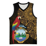 Pura Vida Costa Rica Personalized Basketball Jersey Oxcart Ornate Inspired Gold Pattern LT7