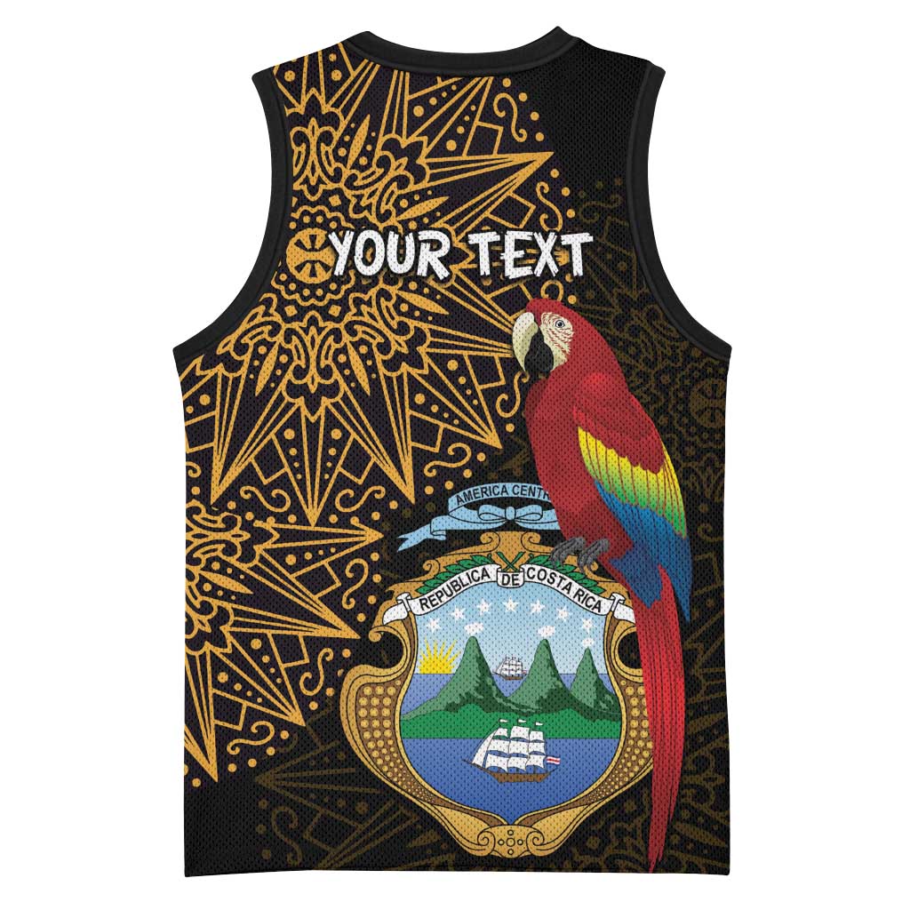 Pura Vida Costa Rica Personalized Basketball Jersey Oxcart Ornate Inspired Gold Pattern LT7