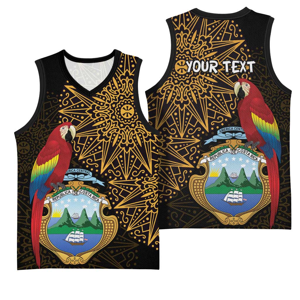 Pura Vida Costa Rica Personalized Basketball Jersey Oxcart Ornate Inspired Gold Pattern LT7