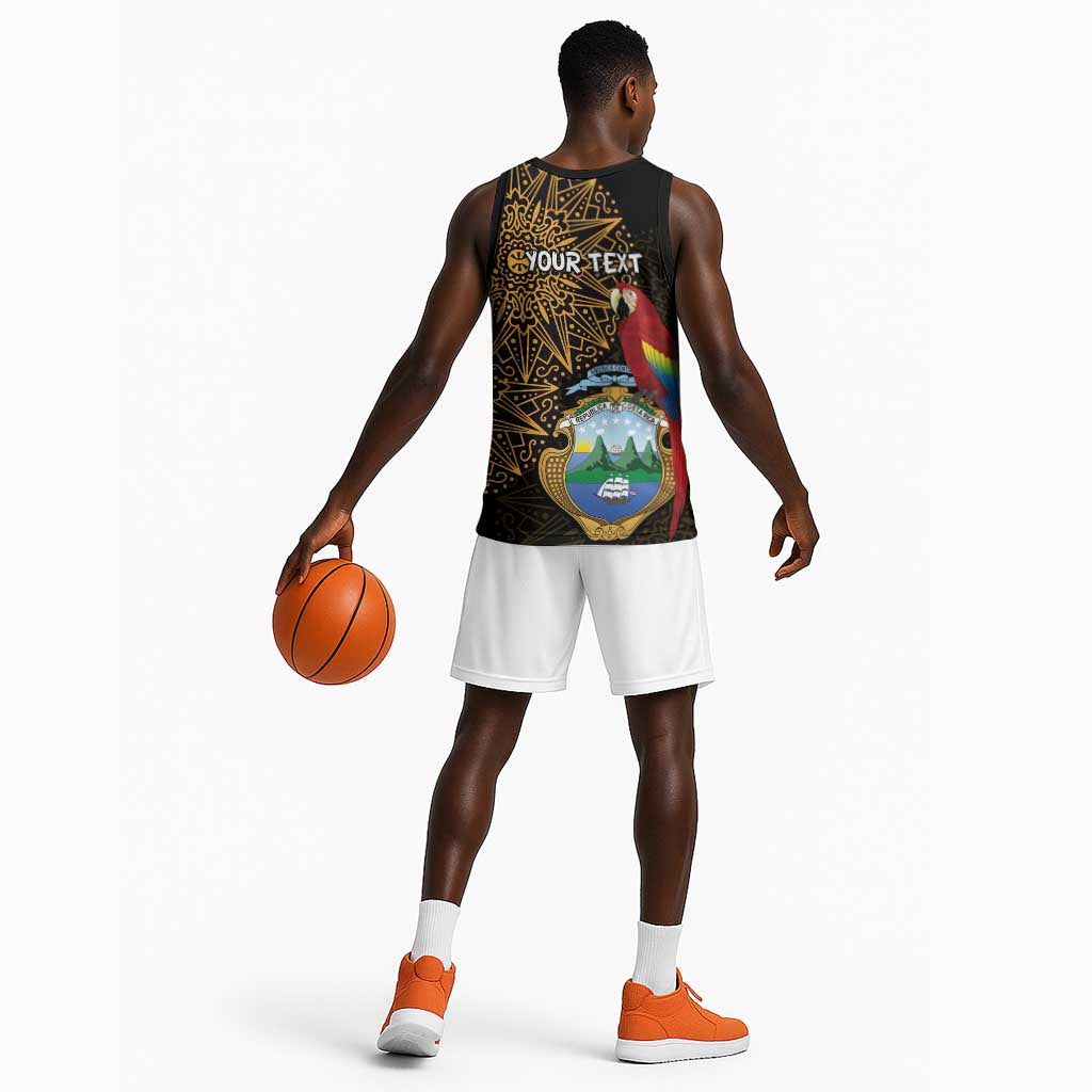 Pura Vida Costa Rica Personalized Basketball Jersey Oxcart Ornate Inspired Gold Pattern LT7