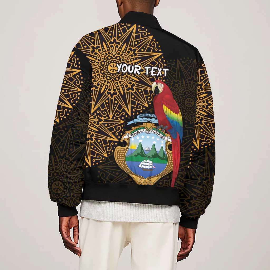 Pura Vida Costa Rica Personalized Bomber Jacket Oxcart Ornate Inspired Gold Pattern - African Pride