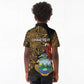 Pura Vida Costa Rica Personalized Kid Polo Shirt Oxcart Ornate Inspired Gold Pattern - African Pride
