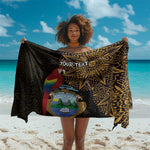 Pura Vida Costa Rica Personalized Sarong Oxcart Ornate Inspired Gold Pattern - African Pride