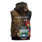 Pura Vida Costa Rica Personalized Sleeveless Zip Hoodie Oxcart Ornate Inspired Gold Pattern - African Pride
