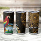 Pura Vida Costa Rica Personalized Tumbler Cup Oxcart Ornate Inspired Gold Pattern - African Pride