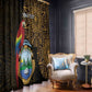 Pura Vida Costa Rica Personalized Window Curtain Oxcart Ornate Inspired Gold Pattern - African Pride