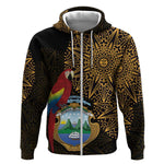 Pura Vida Costa Rica Personalized Zip Hoodie Oxcart Ornate Inspired Gold Pattern - African Pride