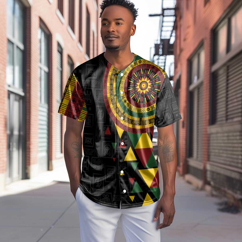 Personalized Adinkra Afro-Akan Culture Baseball Jersey Afrikan Colors