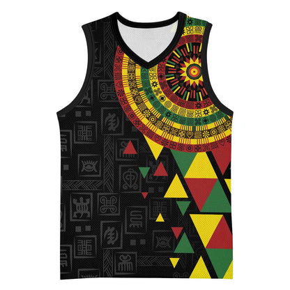 Personalized Adinkra Afro-Akan Culture Basketball Jersey Afrikan Colors LT7