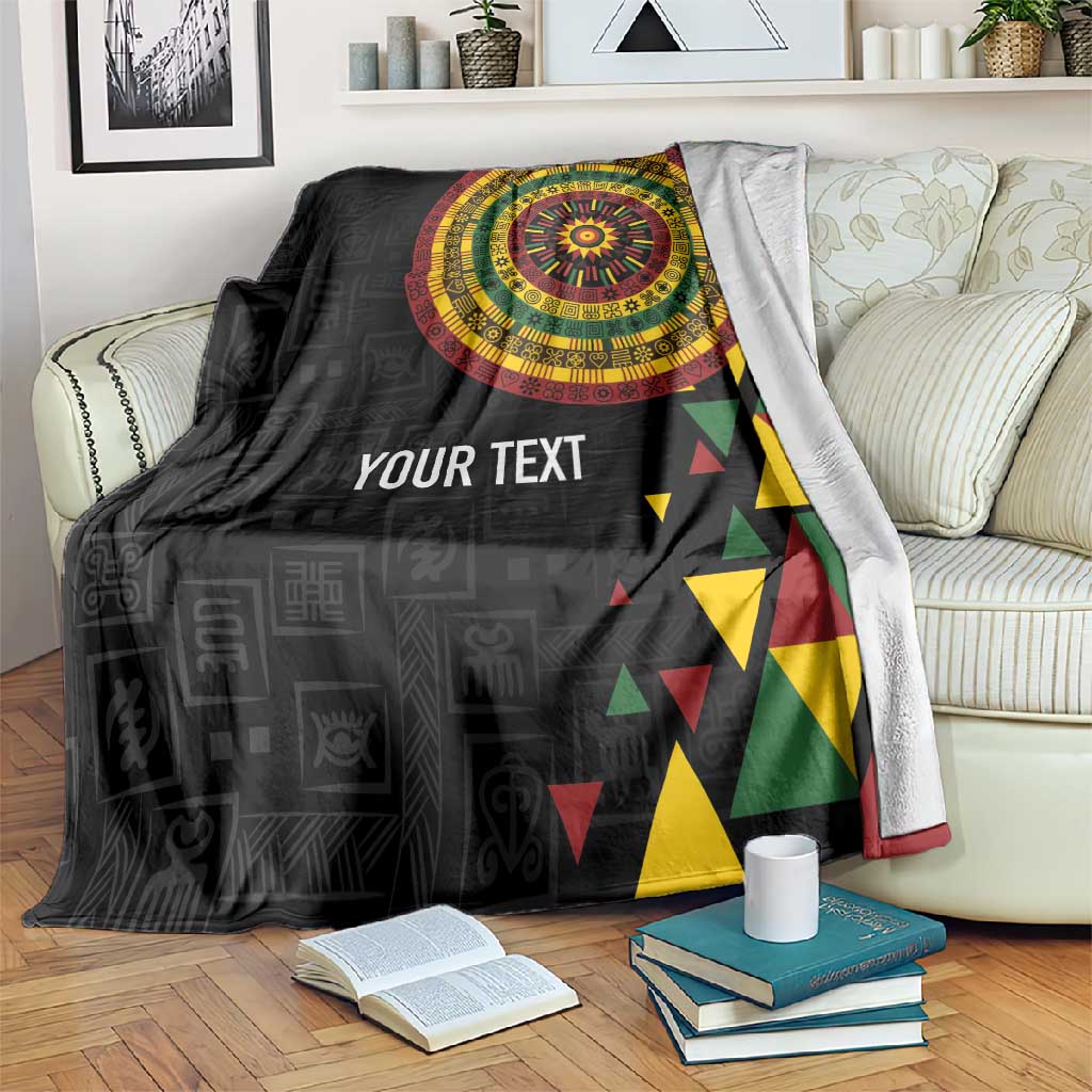Personalized Adinkra Afro-Akan Culture Blanket Afrikan Colors