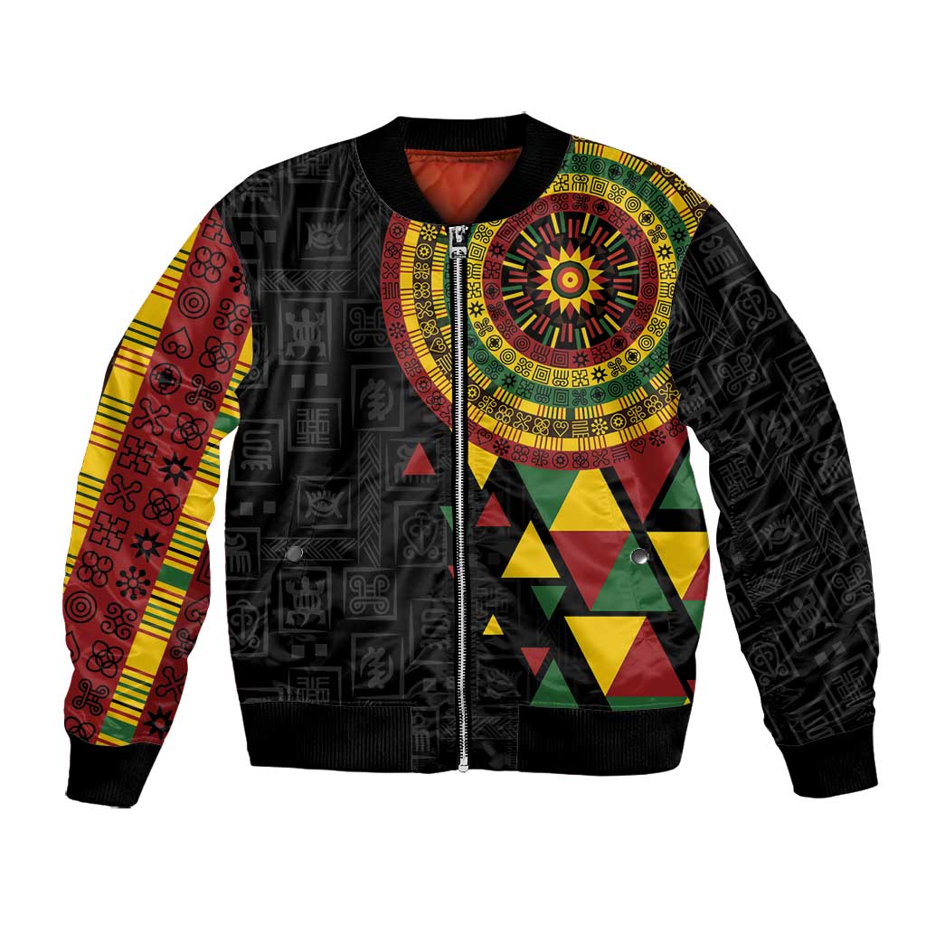 Personalized Adinkra Afro-Akan Culture Bomber Jacket Afrikan Colors