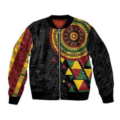 Personalized Adinkra Afro-Akan Culture Bomber Jacket Afrikan Colors