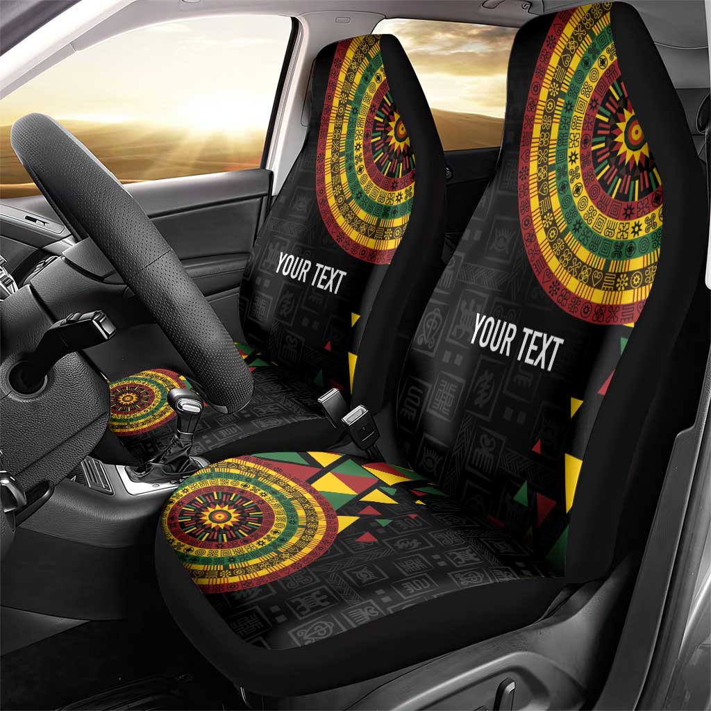Personalized Adinkra Afro-Akan Culture Car Seat Cover Afrikan Colors