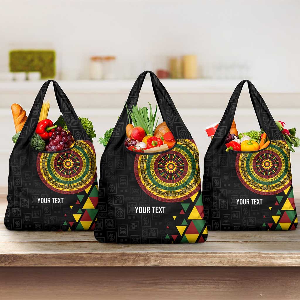 Personalized Adinkra Afro-Akan Culture Grocery Bag Afrikan Colors