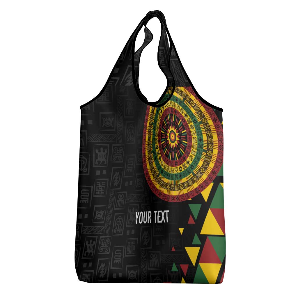Personalized Adinkra Afro-Akan Culture Grocery Bag Afrikan Colors