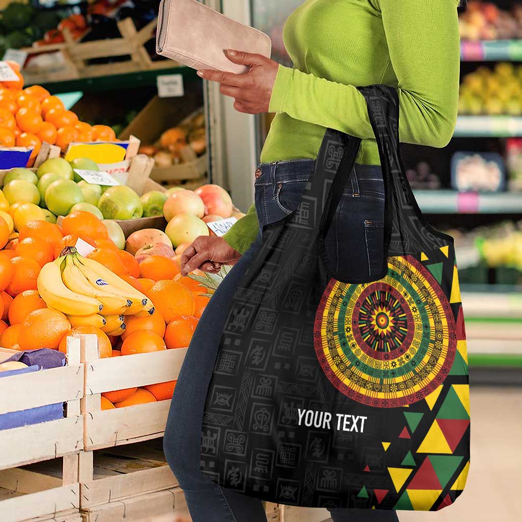 Personalized Adinkra Afro-Akan Culture Grocery Bag Afrikan Colors