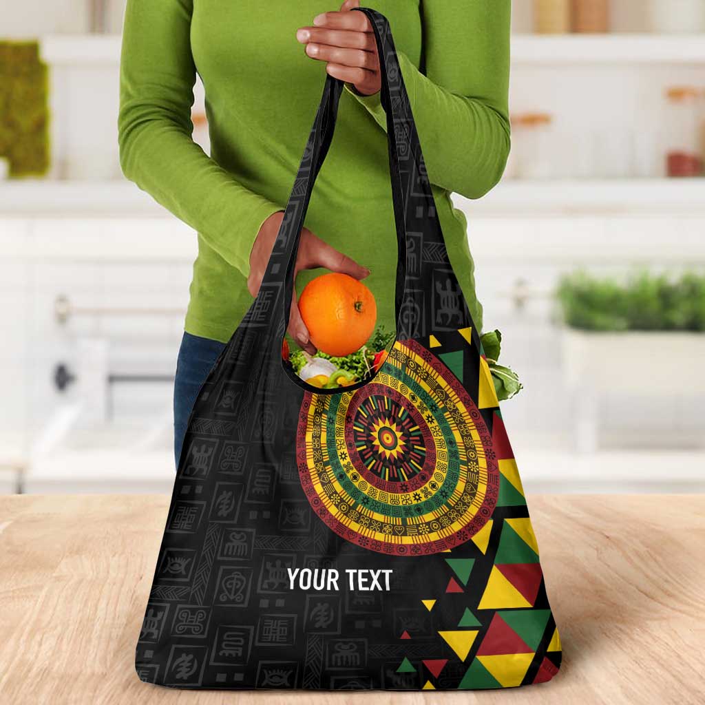 Personalized Adinkra Afro-Akan Culture Grocery Bag Afrikan Colors