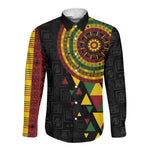 Personalized Adinkra Afro-Akan Culture Long Sleeve Button Shirt Afrikan Colors
