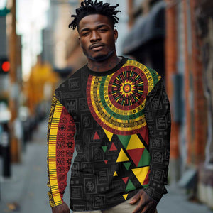 Personalized Adinkra Afro-Akan Culture Long Sleeve Shirt Afrikan Colors