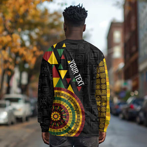 Personalized Adinkra Afro-Akan Culture Long Sleeve Shirt Afrikan Colors