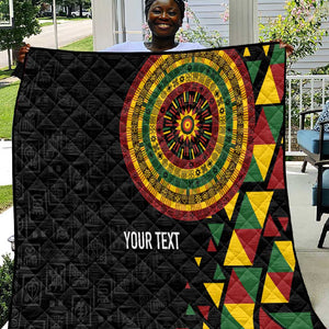 Personalized Adinkra Afro-Akan Culture Quilt Afrikan Colors