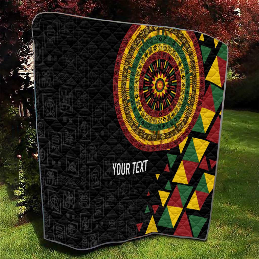 Personalized Adinkra Afro-Akan Culture Quilt Afrikan Colors
