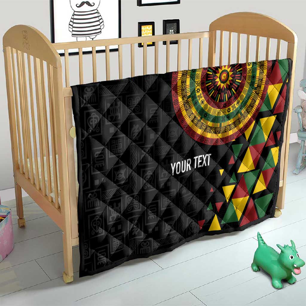 Personalized Adinkra Afro-Akan Culture Quilt Afrikan Colors