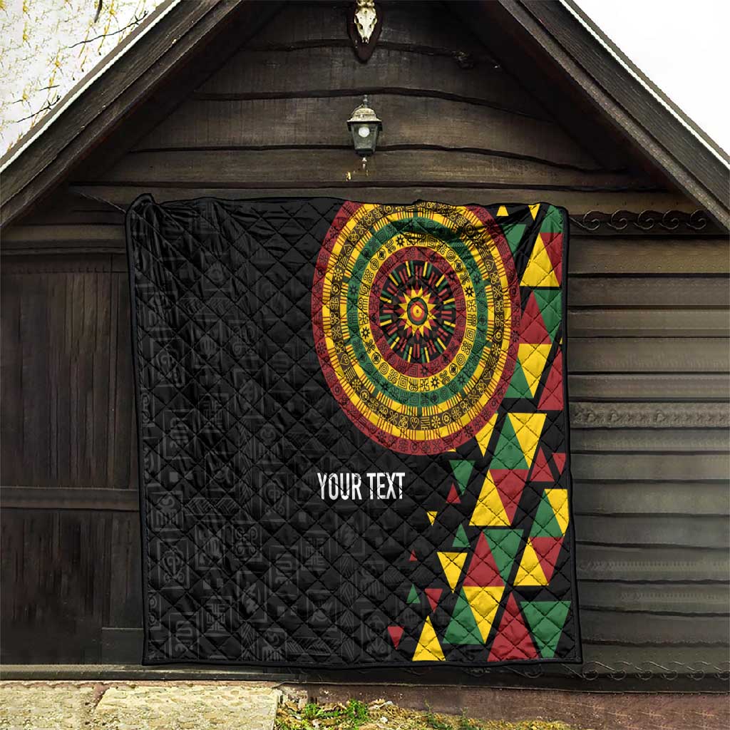 Personalized Adinkra Afro-Akan Culture Quilt Afrikan Colors