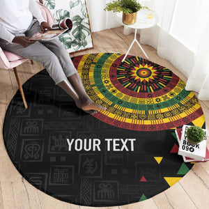 Personalized Adinkra Afro-Akan Culture Round Carpet Afrikan Colors