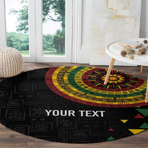 Personalized Adinkra Afro-Akan Culture Round Carpet Afrikan Colors