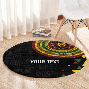 Personalized Adinkra Afro-Akan Culture Round Carpet Afrikan Colors