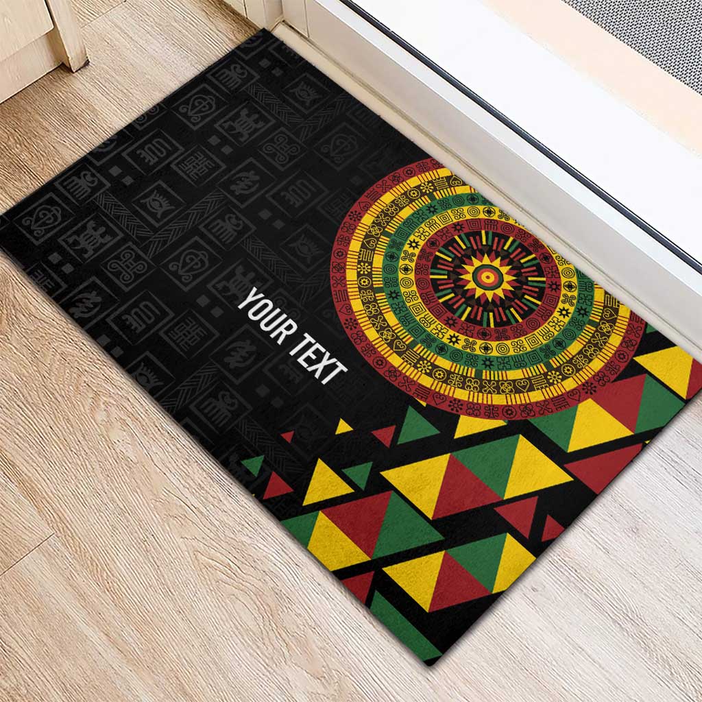 Personalized Adinkra Afro-Akan Culture Rubber Doormat Afrikan Colors