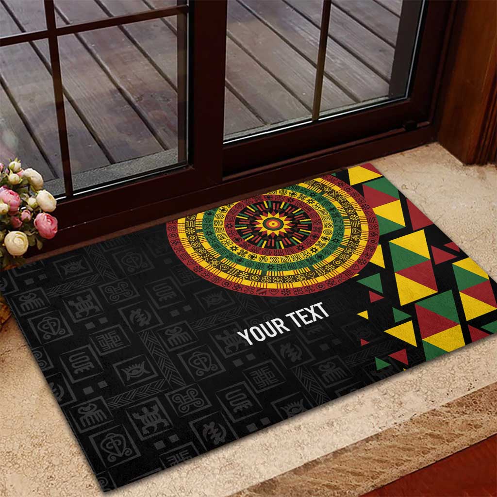 Personalized Adinkra Afro-Akan Culture Rubber Doormat Afrikan Colors