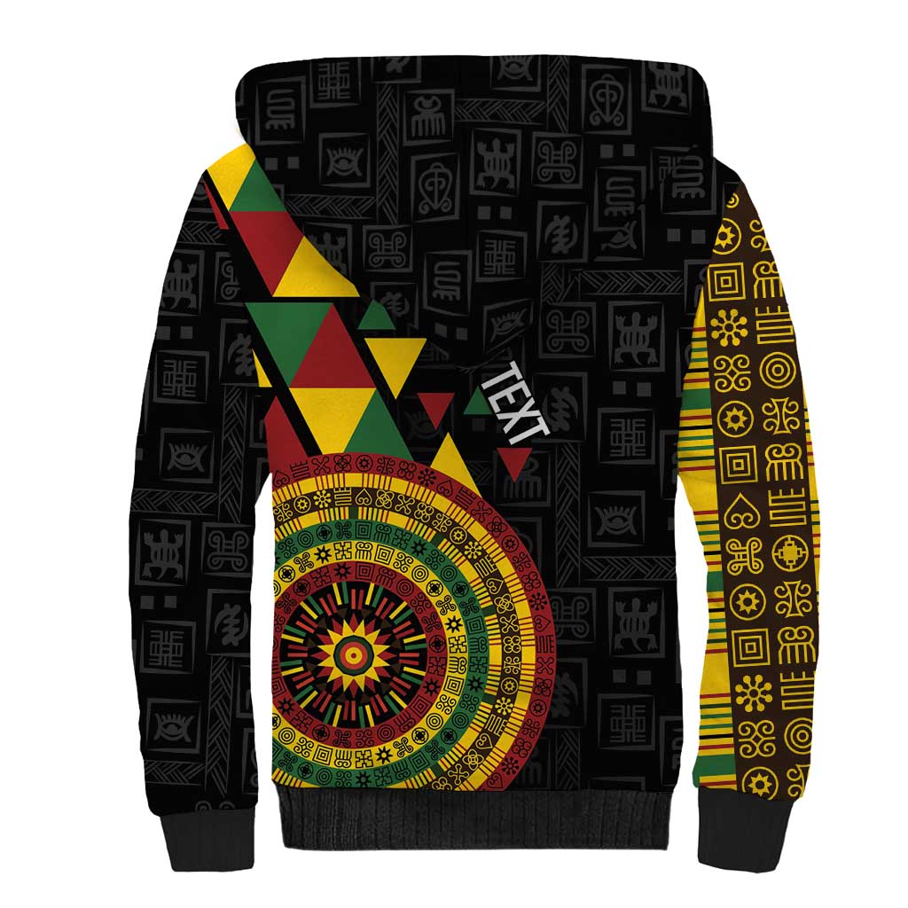 Personalized Adinkra Afro-Akan Culture Sherpa Hoodie Afrikan Colors