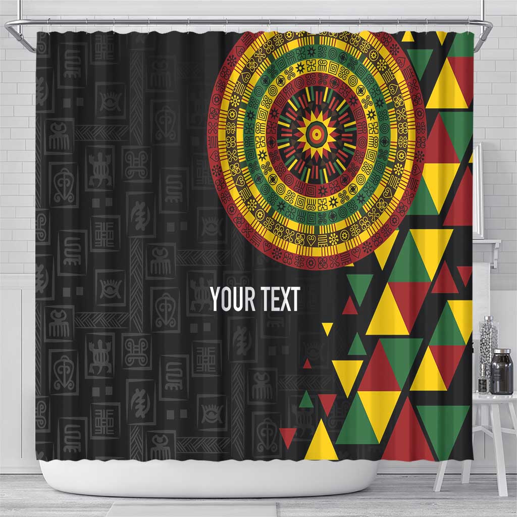 Personalized Adinkra Afro-Akan Culture Shower Curtain Afrikan Colors