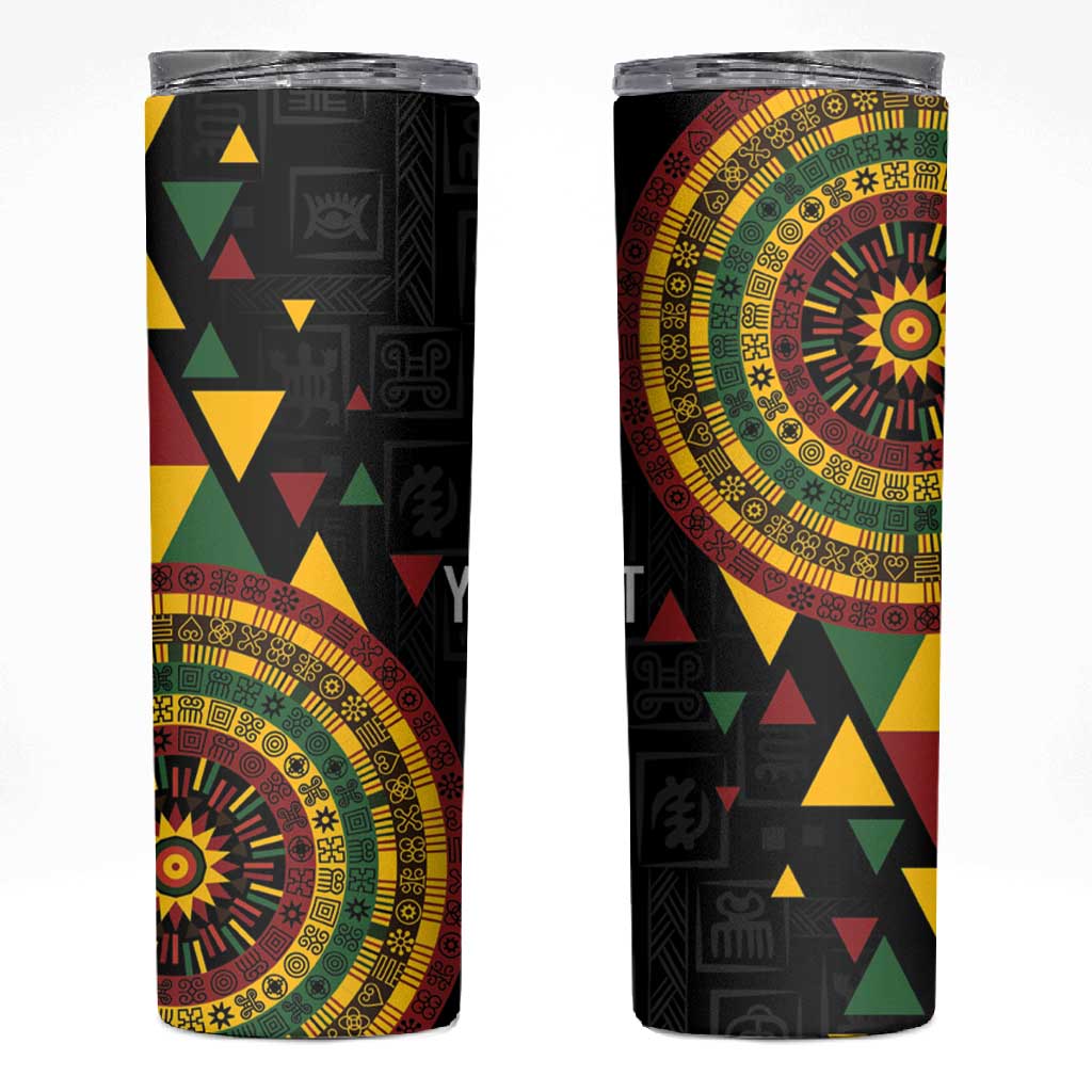 Personalized Adinkra Afro-Akan Culture Skinny Tumbler Afrikan Colors