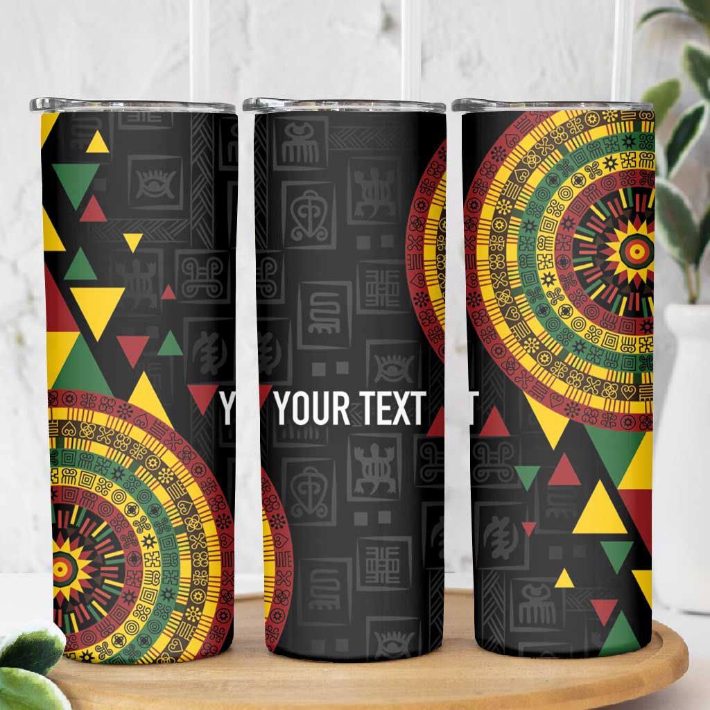 Personalized Adinkra Afro-Akan Culture Skinny Tumbler Afrikan Colors