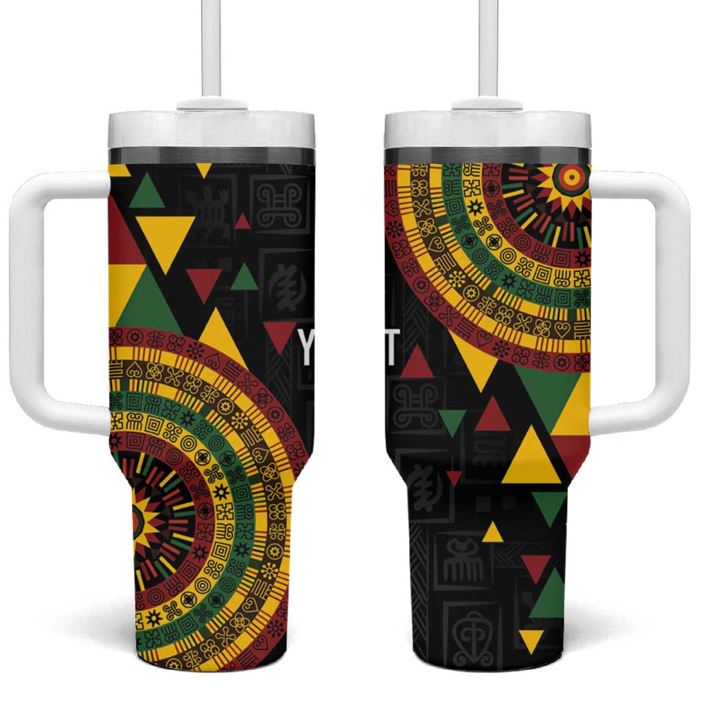 Personalized Adinkra Afro-Akan Culture Tumbler With Handle Afrikan Colors