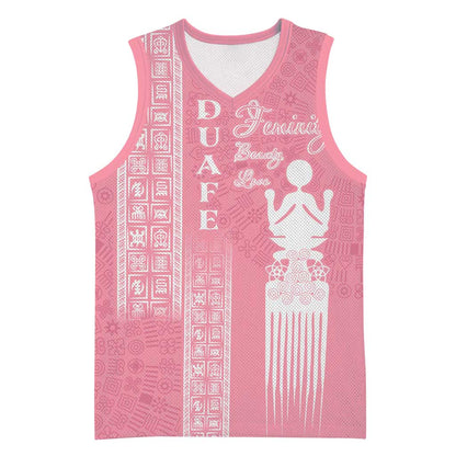 Personalized Adinkra Afro-Akan Culture Basketball Jersey Duafe - Women's Day LT7