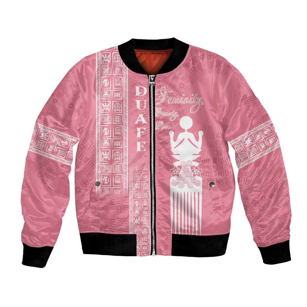 Personalized Adinkra Afro-Akan Culture Bomber Jacket Duafe - Women's Day