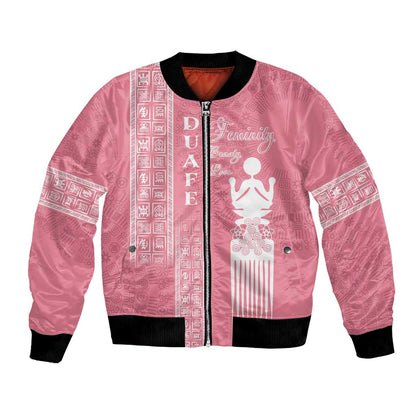 Personalized Adinkra Afro-Akan Culture Bomber Jacket Duafe - Women's Day