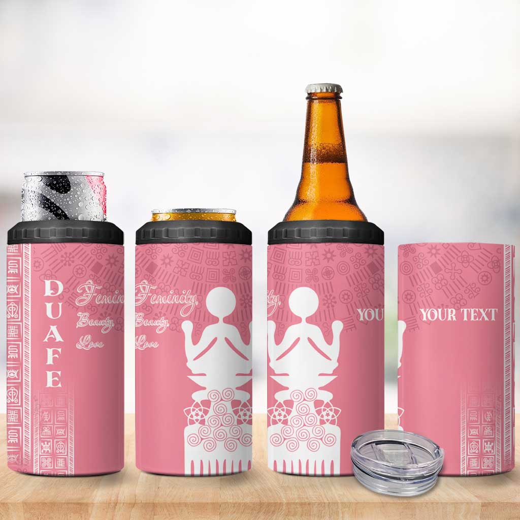 Personalized Adinkra Afro-Akan Culture 4 in 1 Can Cooler Tumbler Duafe - Women's Day