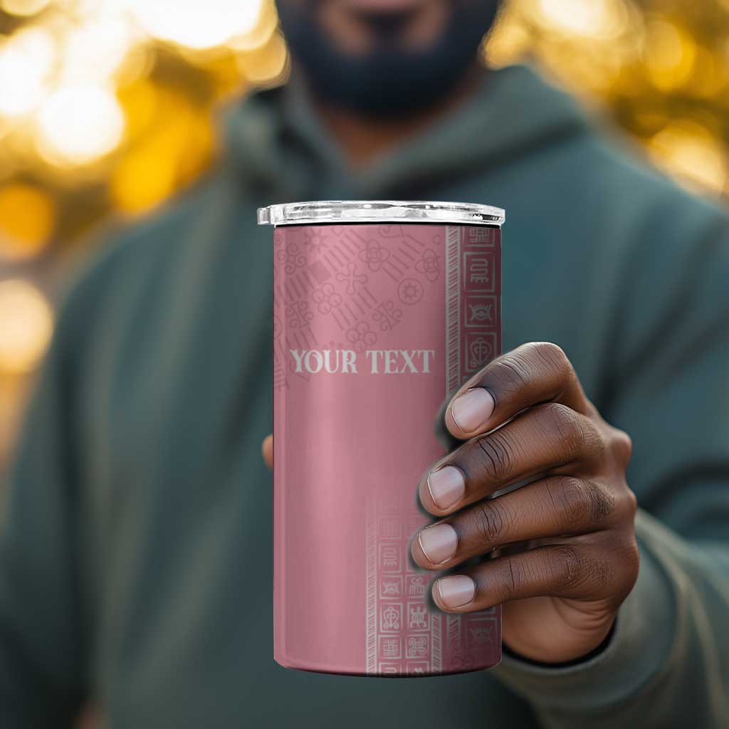 Personalized Adinkra Afro-Akan Culture 4 in 1 Can Cooler Tumbler Duafe - Women's Day
