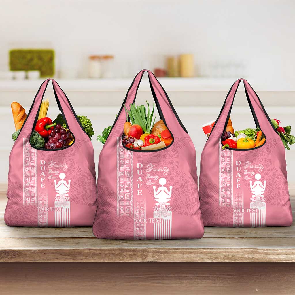 Personalized Adinkra Afro-Akan Culture Grocery Bag Duafe - Women's Day