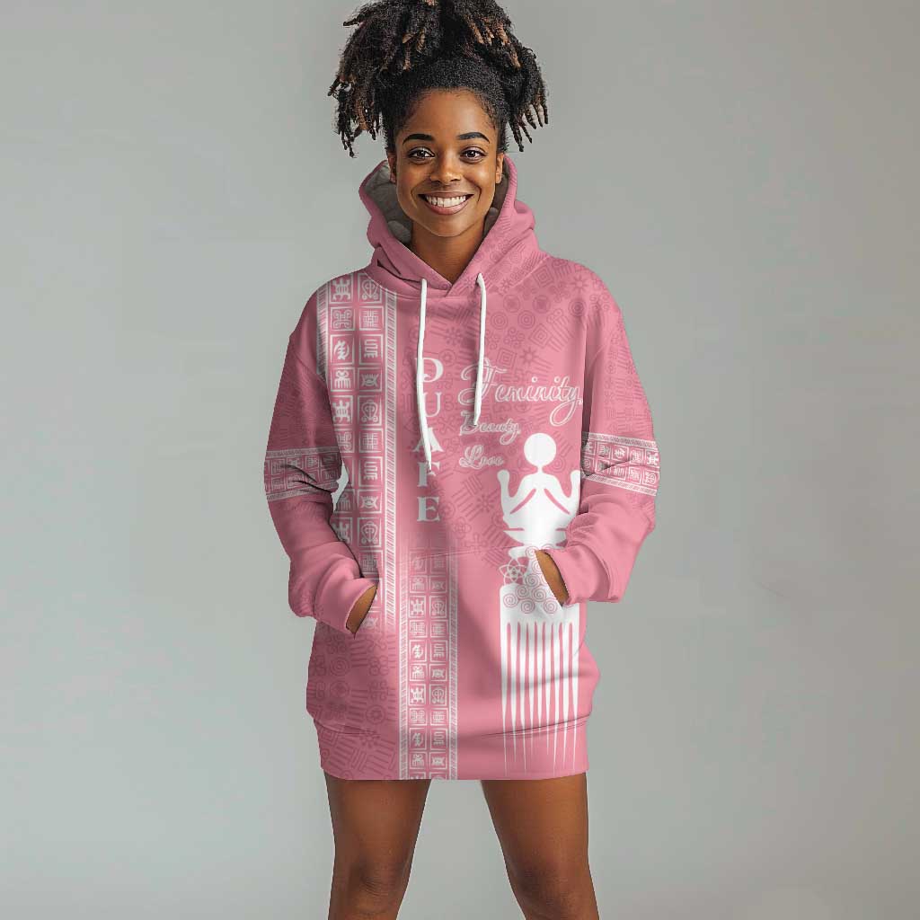 Personalized Adinkra Afro-Akan Culture Hoodie Dress Duafe - Women's Day