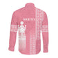 Personalized Adinkra Afro-Akan Culture Long Sleeve Button Shirt Duafe - Women's Day